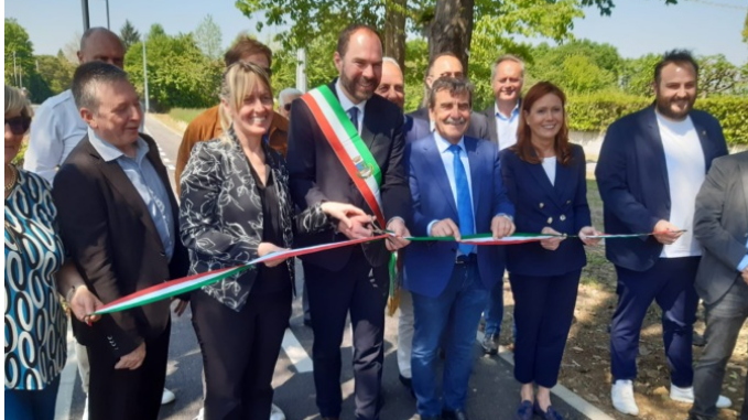 Inaugurazione della nuova pista ciclabile di via Roma a Mogliano Veneto